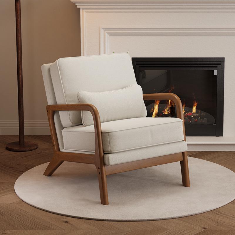 Nordischer Minimalistischer Sofastuhl - Modernes Massivholzdesign für Schlafzimmer, Wohnzimmer oder Balkon