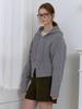CLUNY Cable Two Way Knit Zipup Cardigan - Gray