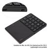 Vbestlife 22-Key Wireless Numeric Keypad with Touchpad, Wireless BT4.2 Rechargeable, Compatible with iOSWindows (Black)