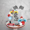 Racing Cake Toppers Race Car Birthday Cake Decorations for Racing Car Checkered Flag Birthday Anniversary Party Decorations