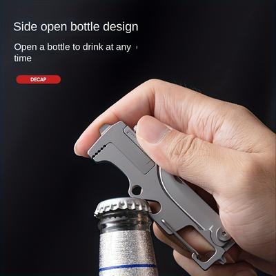 Stainless Steel Multifunctional Knife Keychain, Bottle Opener, EDC Gadget