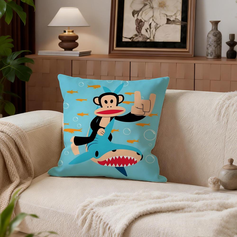 Cartoon P-Paul Frank Monkey Cushion Cover Cushion Cover Set 4Pcs 50X50 45X45 40X40 Pillowcase Decorative Sofa Home Decor