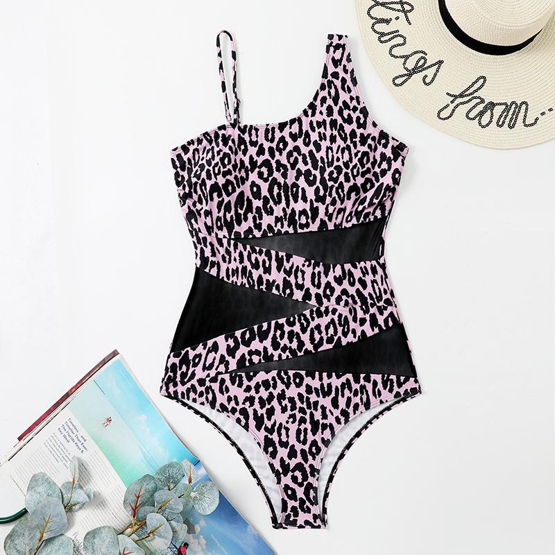 

Sexy Mesh Patchwork Swimwear Women One Piece Swimsuit Female Solid Bathing Suit Summer Beach Wear Swim Lady Bather S коричневий