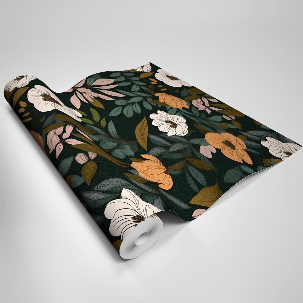 Nordic Style Plant Flower Splicing Wall Sticker Living Room Bedroom Background Wall Self-Adhesive Wallpaper Waterproof And Wear-Resistant Texture