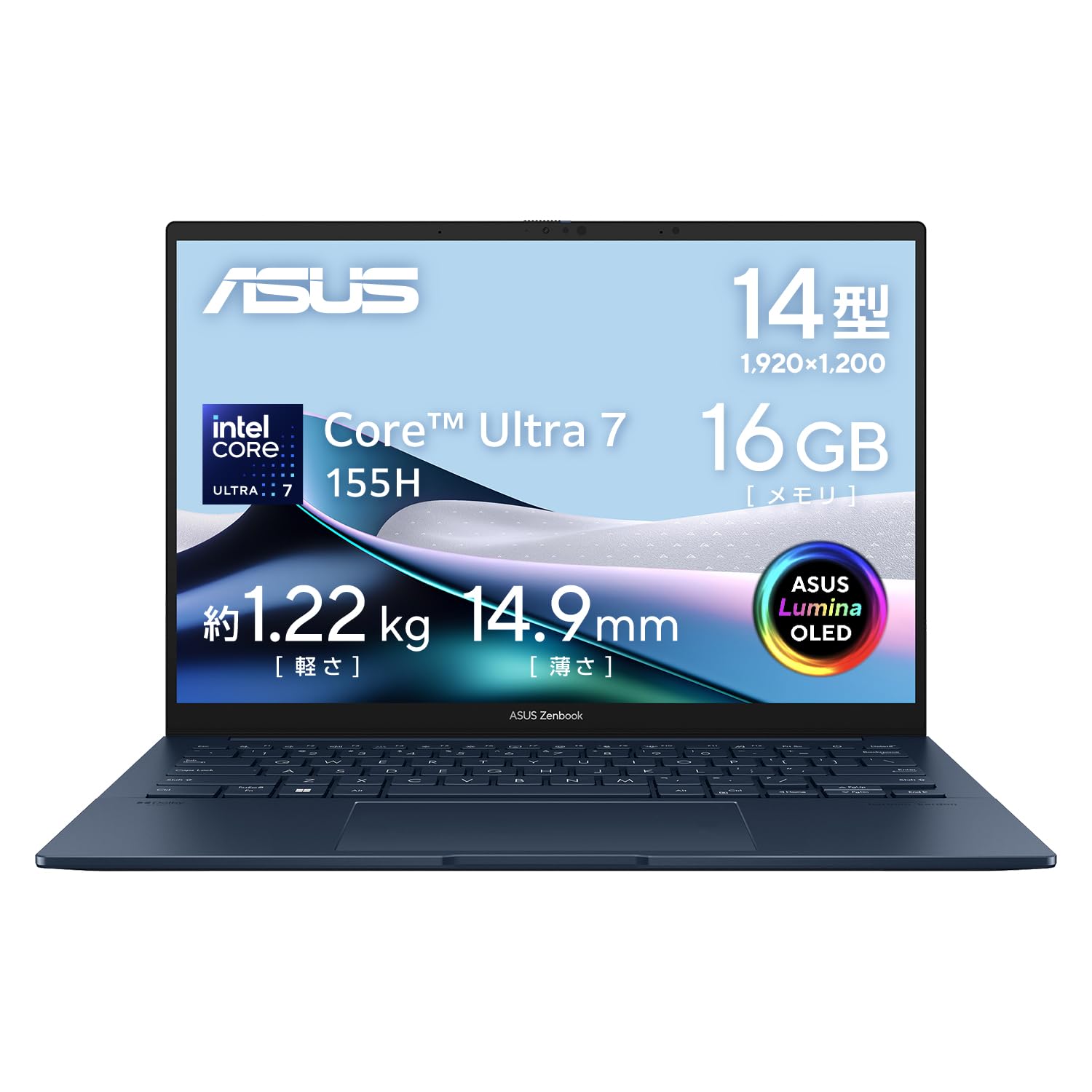 

ASUS Zenbook 14 OLED Laptop Intel Core Ultra 7 155H 16GB 1TB Windows Battery OLED Power Ponder UX3405MA, 14-inch, Processor, Memory, SSD, 11,