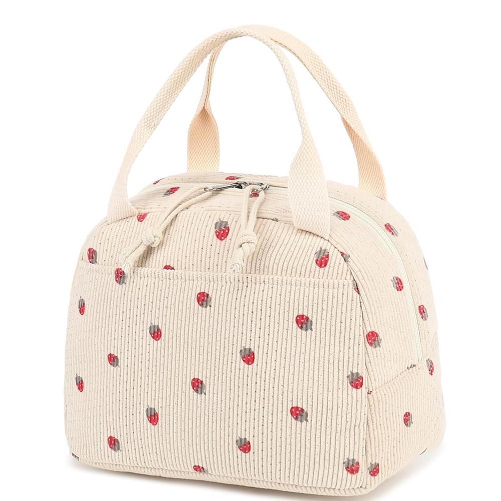 Утепленные детские сумки для ланча с вышивкой клубники детские сумки для ланча сумка-холодильник для женщин женская сумка для ланча для работы пикника кемпинга бежевый 1390₽