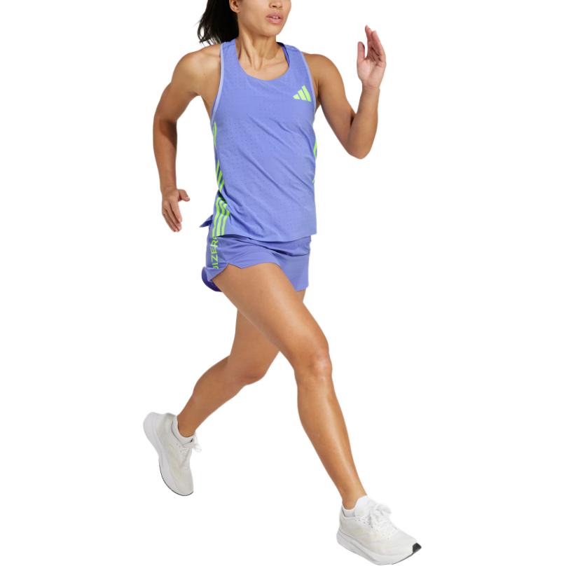 Adidas Adizero Running Tank Top Soft Comfortable Breathable Sports Vest Women tops Blue IT4561