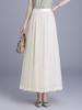 Spring 2026 Sequin Mesh A-line Midi Skirt - Slimming, Drapey, Fashionable, Casual Wear