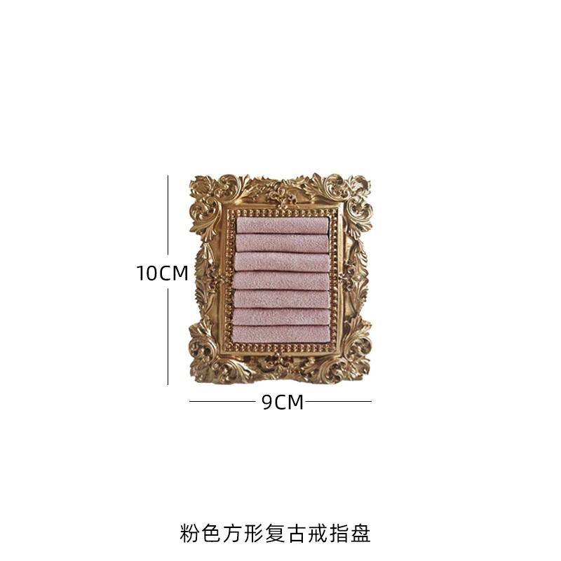 Chic Jewelry Display Stand with Vintage Ring Tray Photo Props for Counter Decor Jewelry Organizer for Shop Photography Studio розовый