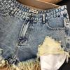 High Waist Ripped Denim Tassel Shorts - European & American Style