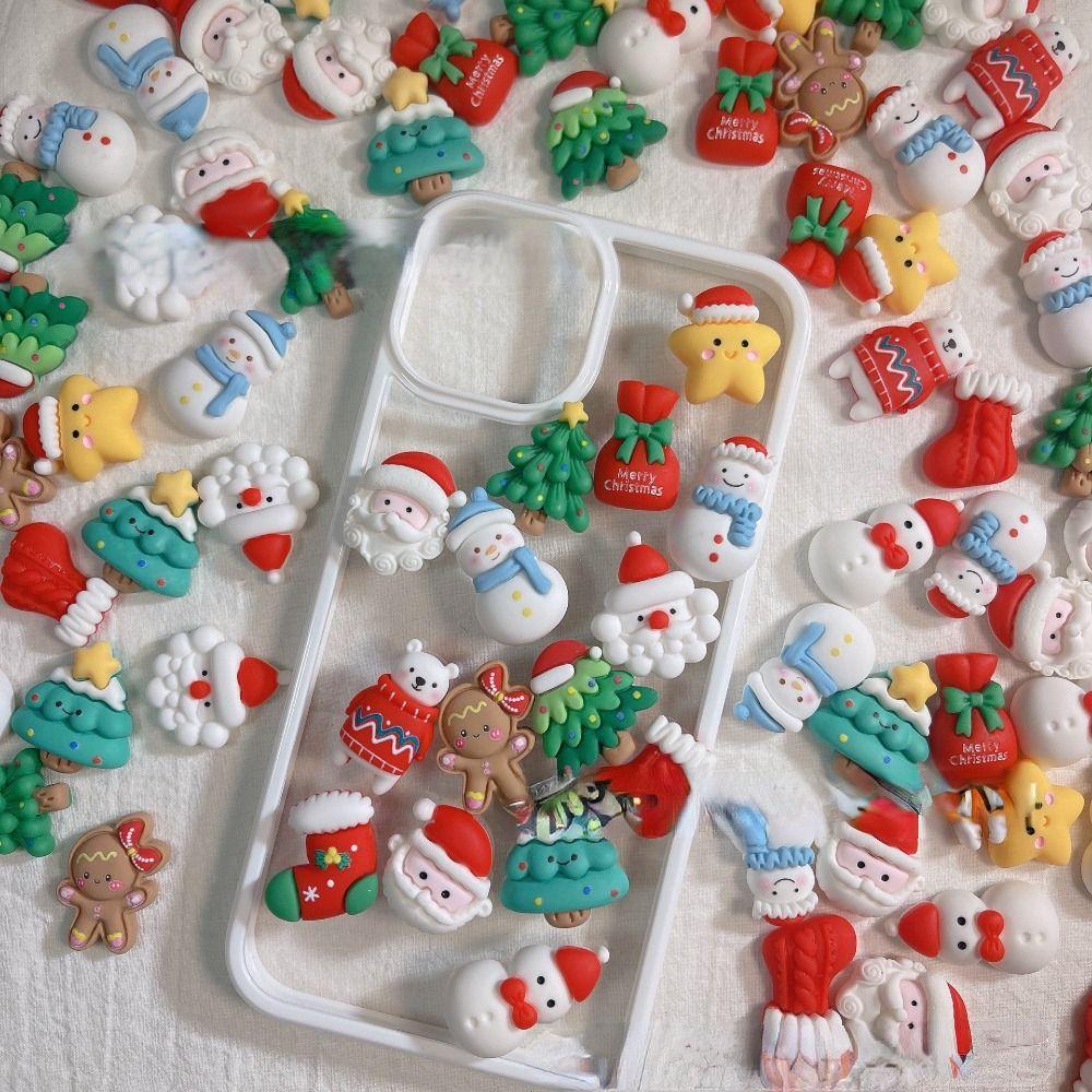 Making Santa Claus Mirror DIY Art Material Home Embellishments New Year Ornament Christmas Patches