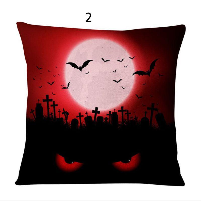 Federa Quadrata di Lusso in Cotone e Lino con Fantasia di Halloween per un Arredamento Casa Senza Tempo ed Elegante