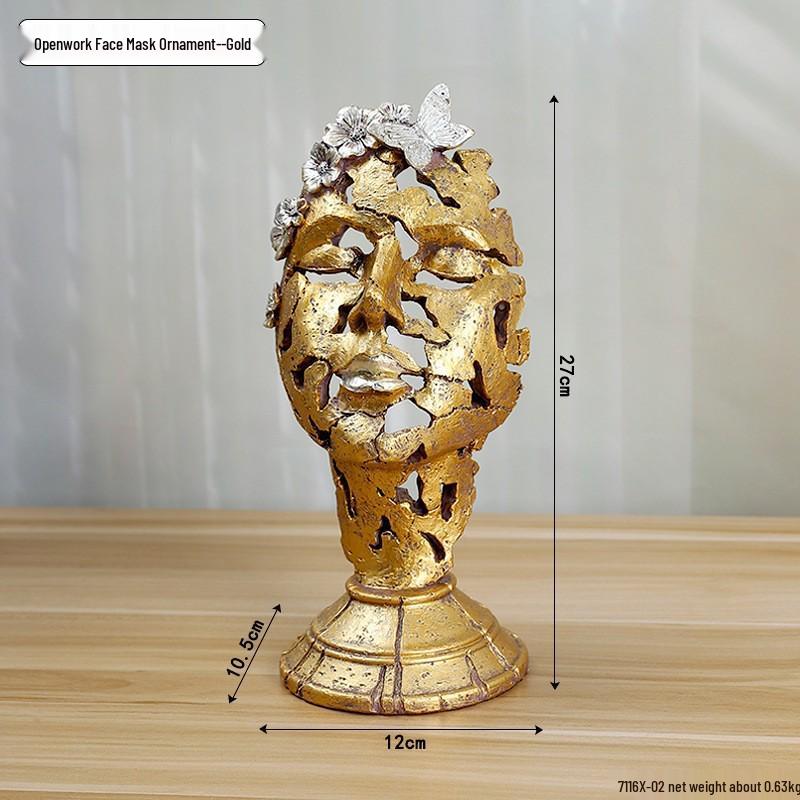 Golden Light Luxury Resin Handicrafts Collection: Ornaments for Office, Living Room, Wine & TV Cabinets