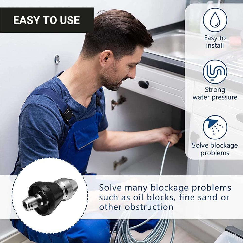 sewer cleaning tool, high-pressure nozzle with 1 front and 6 rear nozzles, 1 pc.