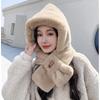 Scarf and Hat Integrated Autumn and Winter Warm Plush Thickened Imitation Rabbit Fur Cute Ear Hat Children