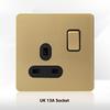 LangYeao Stainless Steel Wall Switch Socket UK Standard,1/2/3/4 Gang 1/2 Way Toggle Light Switch EU Sockets for Homes Hotels