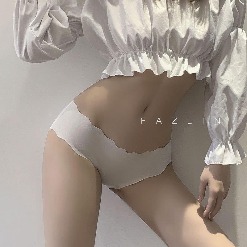 Japanese-Style Ice Silk Seamless Wave Pattern Breathable Triangle Women's Panties
