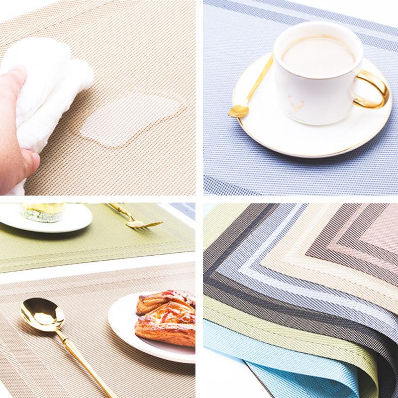 6ks Moderní elegantní PVC prostírání Podložka pod jídelní stůl Kavárna Protiskluzová Horká prostírání Podložka pod mísu Podložka pod šálek Podložky pod stůl