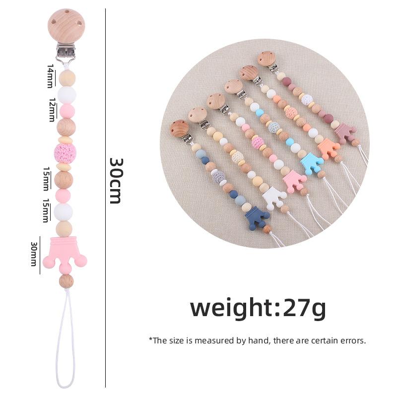Baby Pacifier Chain Silicone Beads Soother Nipple Clip Infant Dummy Holder Strap for Baby Chew Toy Teether Teething BPA Free