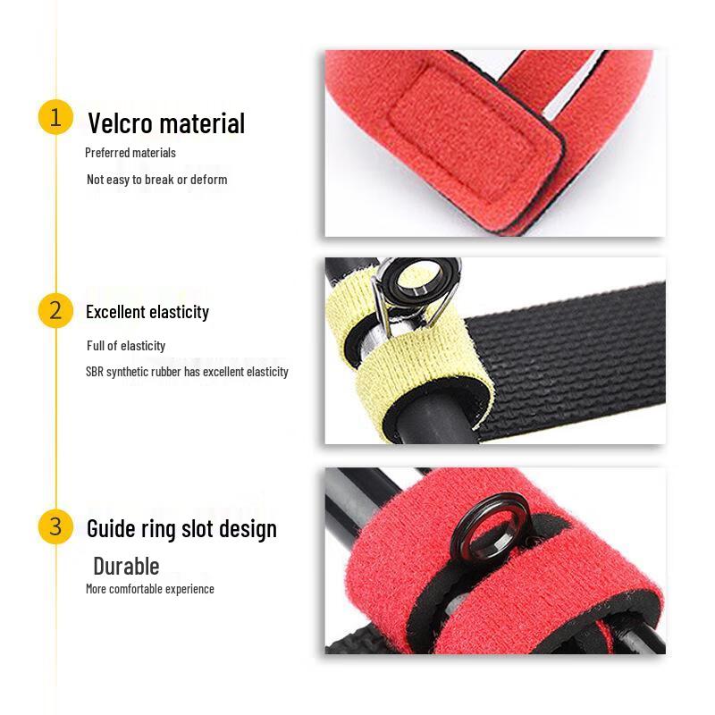 Xiaoheng Elastic Fishing Rod Velcro Straps (10-Pack)