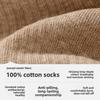 Men's Pure Cotton Mid-calf Cotton Socks, Black, All-cotton for Autumn and Winter, Sweat-absorbing, Deodorizing and Antibacterial