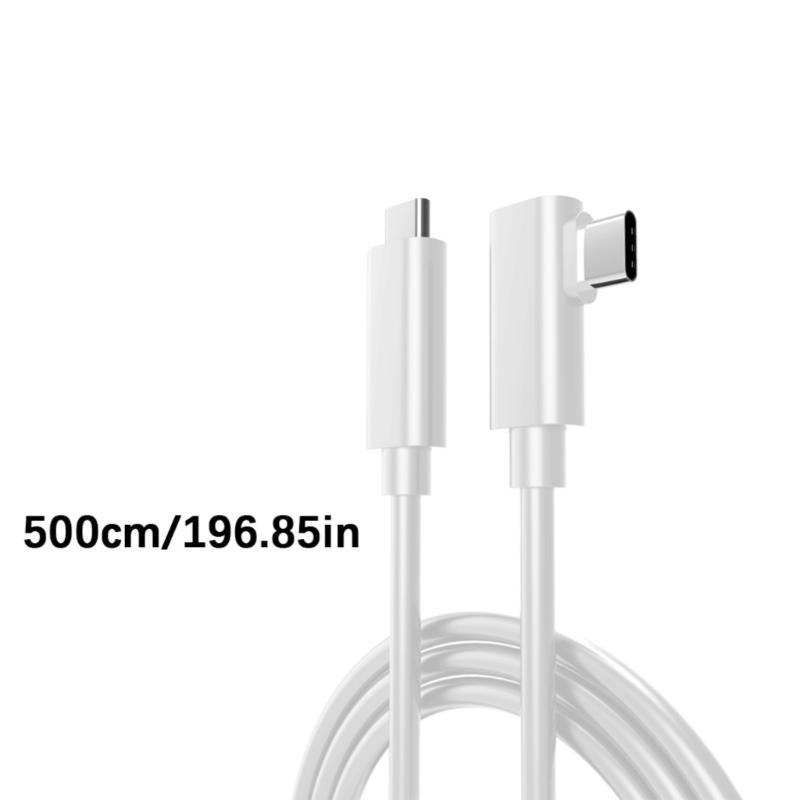500cm Type C VR Link Cable with 5Gbps Speed Connection Cable Plastic Texture for Gaming and Professional Applications