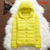 Warm Hooded Women Down Jacket Windproof Parka Coat White Duck Down Casual Autumn Winter