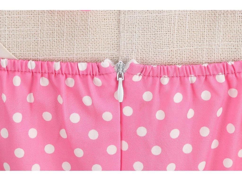 2023 Hot-Selling Barbie Pink Polka Dot Halterneck Ruched Swing Dress