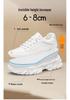 Men's Hidden Height Sports Casual Shoes - Spring Low-Top, Cowhide Upper, Thick Sole, White Running Board Shoes