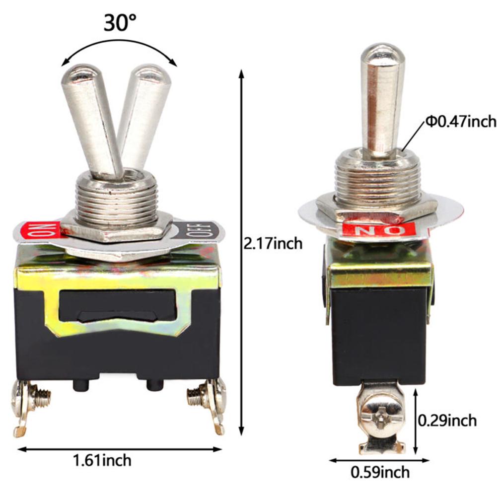 5x Metal And Plastic Toggle Switch 12V ON OFF Heavy Duty Toggle Flick SwitchCar FliFor CK Dash Light Marine 12 Volt Switches Boa