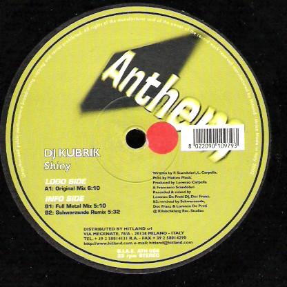 

12inch Record DJ KUBRIK - Shiny ATH058 Anthem 2002 Italy Dance & Electronica Used