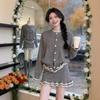 Korean Chic Knit Cardigan & Ruffle Skirt Set - Women's Winter Style