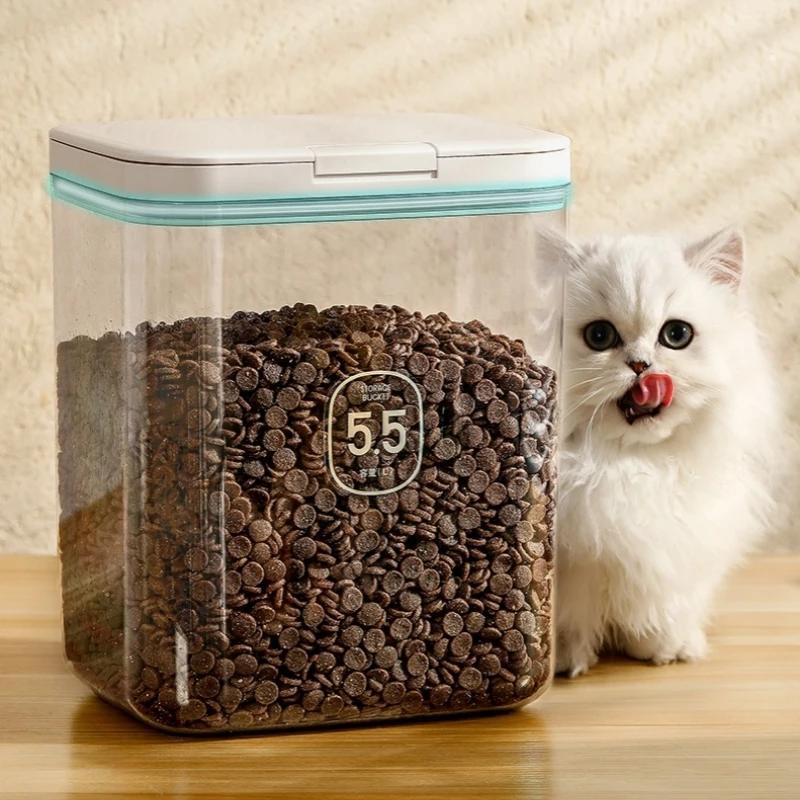 Pet Dogs Cats Food Box with Lid Dog Food Container Pet Food Storage Sealed Moisture-Proof and Fresh-Keeping Dog Cat Food Bucket