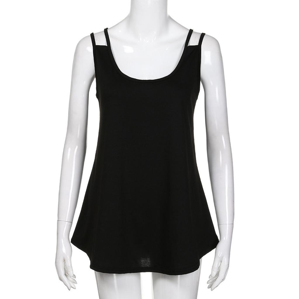 Women Casual V Neck Sleeveless Backless Blouse Tank Tops Clothes