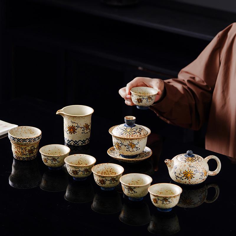 Blue and White Porcelain Tea Strainer Integrated with Ru Kiln Fairness Cup Chinese Style Filter for Gongfu Tea Ceremony