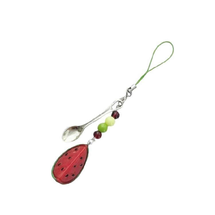Artistics Watermelon Cheese Apples Phone Charm Keychain Sturdy Resin Craft for Bag Strap Accessories