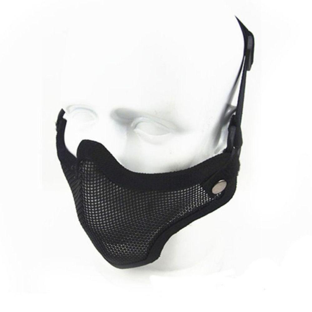 Protective Strike Metal Face Mask Adjustable Steel Mesh Mask Half Face Wire Mask  Cosplay Costume