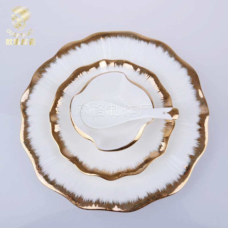 Europäisch Modern Frisch Paar Keramik Westlicher Teller Knochenporzellan Steak Ornament Geschirr Dekoration Tasse Untertasse Set