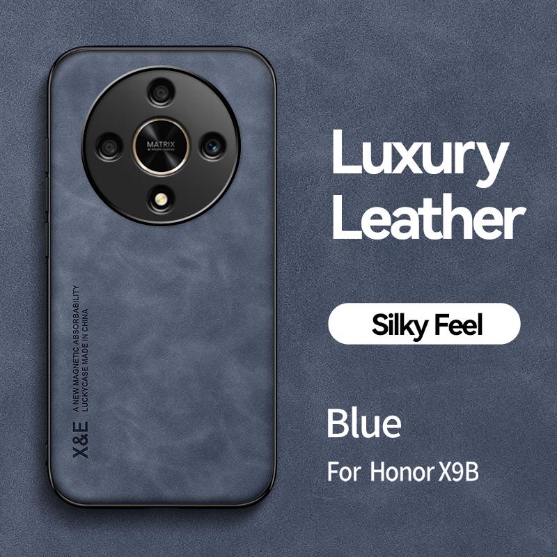 Retro Magnetisk Semsket Skinn Etui For Honor X9B HonorX9B 5G Støtsikkert Matt Silikon Mykt Etui Deksel