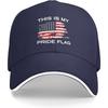 This Is My Pride Flag Distressed American Flag Baseball Cap Adult Patriotic Adjustable Dad Hat