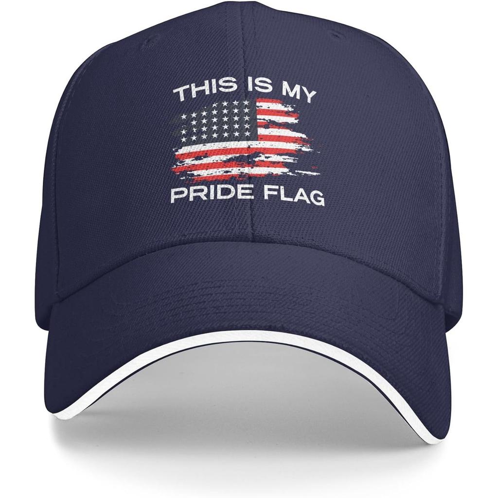 This Is My Pride Flag Distressed American Flag Baseball Cap Adult Patriotic Adjustable Dad Hat