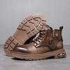 Neuheit Herren Stiefeletten Outdoor Bequeme Motorradstiefel Klassisches Design High Top Herren Freizeitschuhe Echtes Leder Botas
