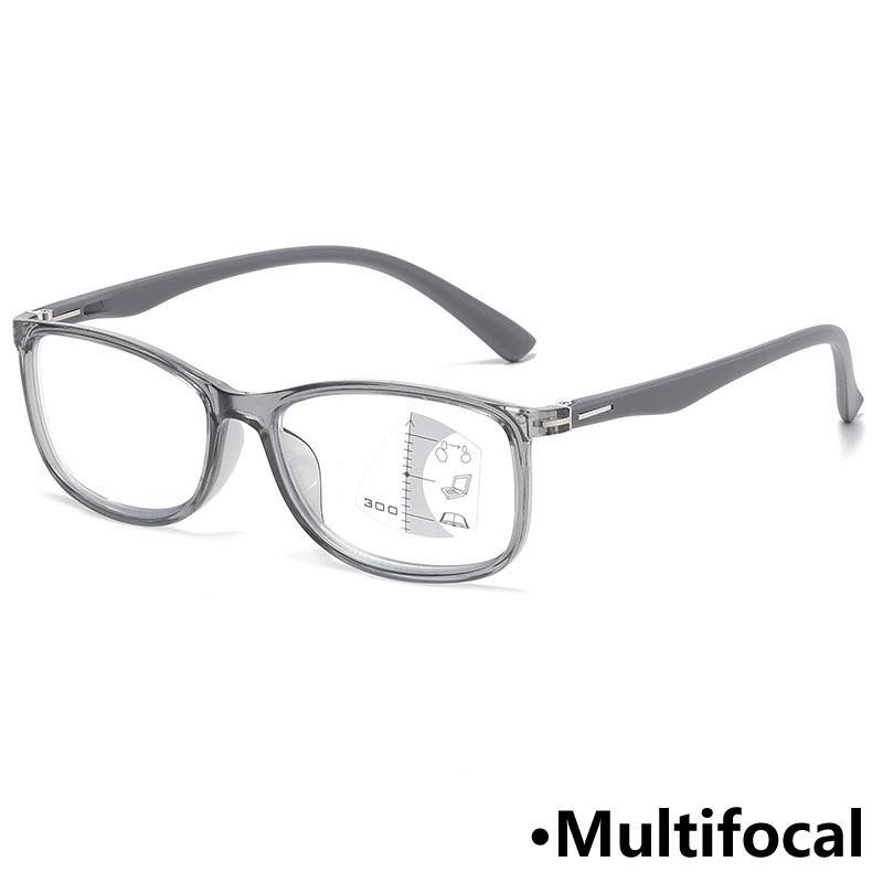 Small Square Multifocal Reading Glasses Photosensitive Clear Lenses Presbyopia GlassesBlue Light Blocking Eye Protectio Eyewear