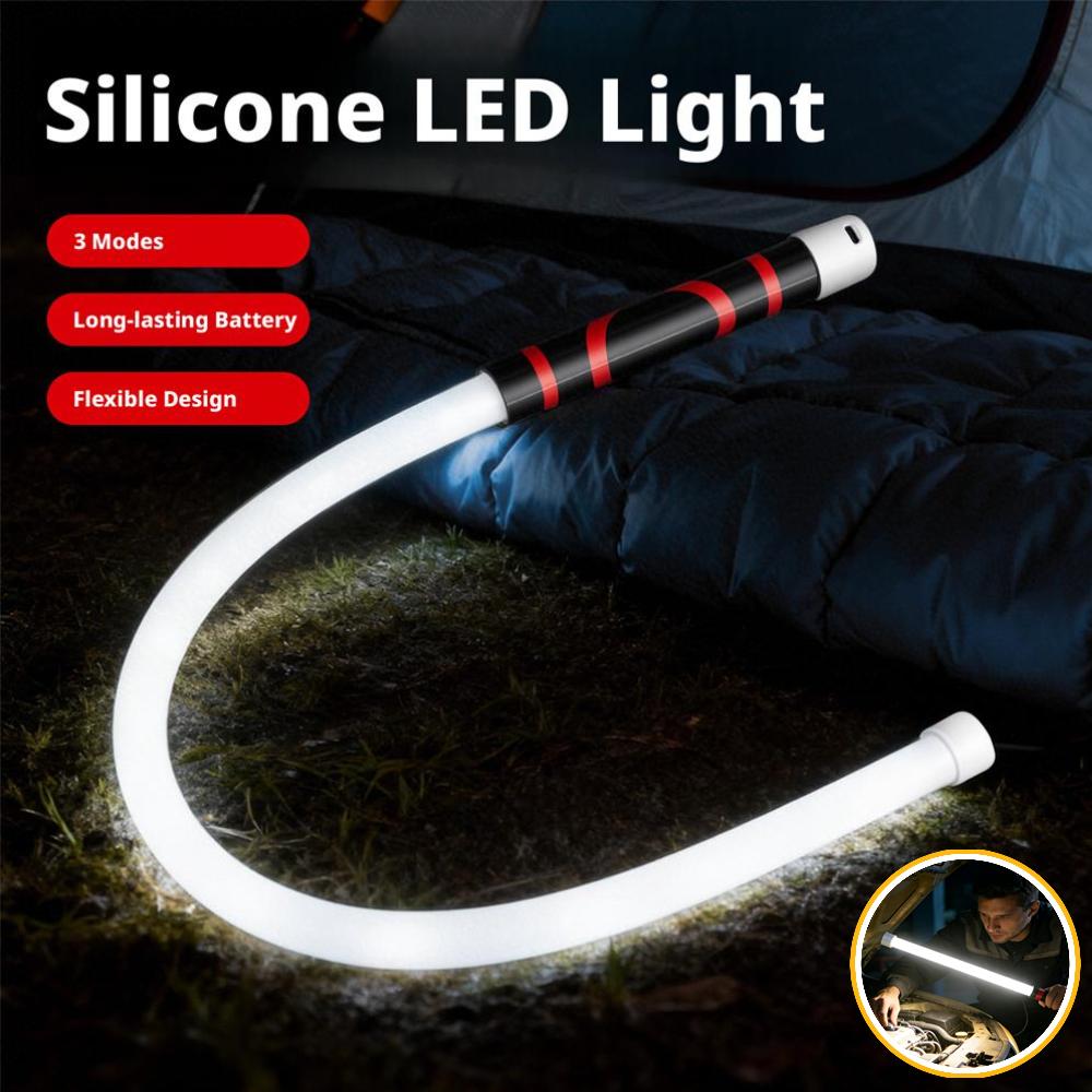 Flexible LED Flashlight Stick 73cm, Rechargeable High Brightness Flashlight, Professional Silicone Work Light for Car Repar
