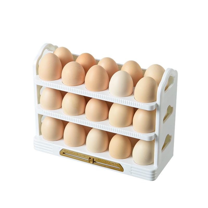 Egg Storage Box New Can Be Reversible Three Layers Of 30 Egg Tray Refrigerator Organizer Food Containers Kitchen Storage Boxes