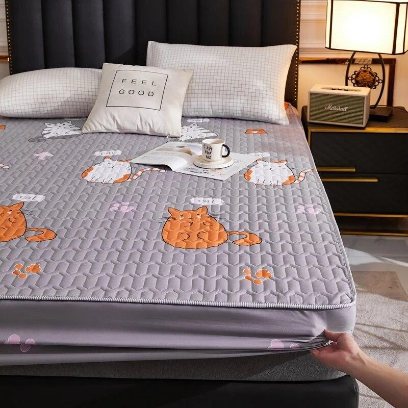 Wasserdichter Matratzenbezug, verdicktes Bettpolster, weicher Stoff, Bettdecke, Bettwäsche, Bettwäsche, Matratzenschoner für Zuhause, Wohnzimmer