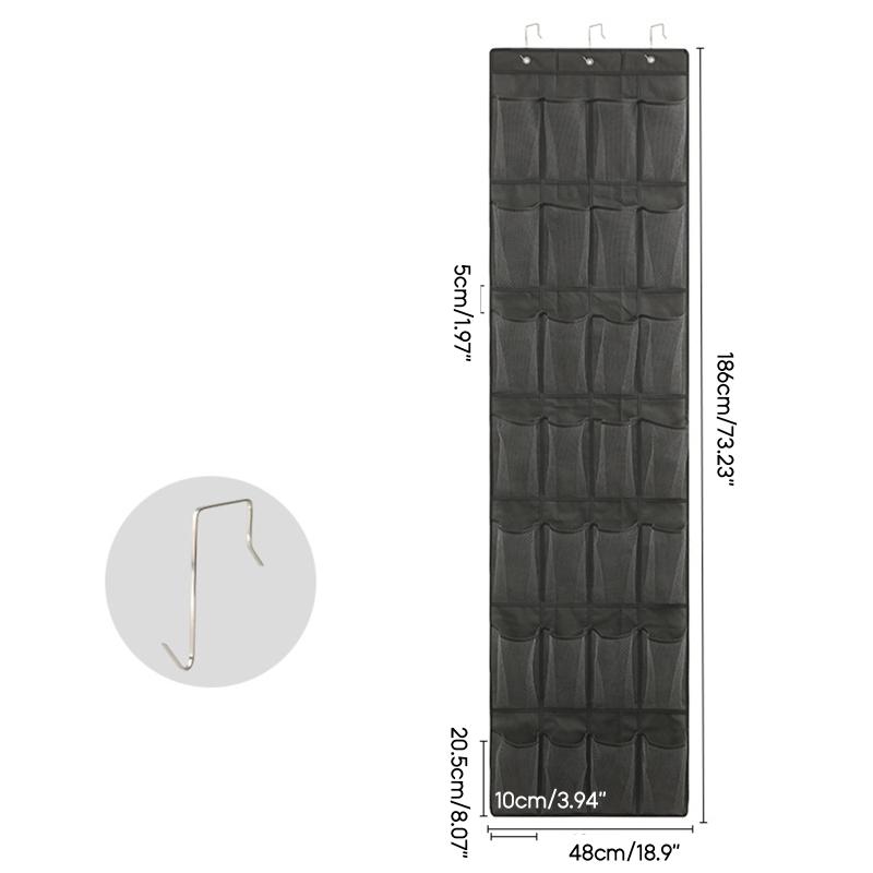 24/28 Grid Wall-mounted Shoes Organizer Rack Over the Door Hanging Storage Holder Rack Bedroom Closets Shoes Storage Bag