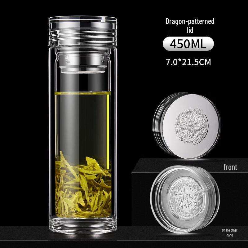 

Dragon-Patterned Insulated Borosilicate Glass Mug