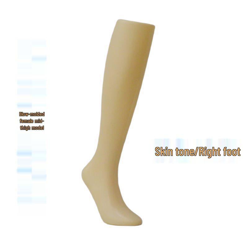 Blow-Molded Female Mid-Calf Tights with Magnetic Foot and Football Sock Model for Photography