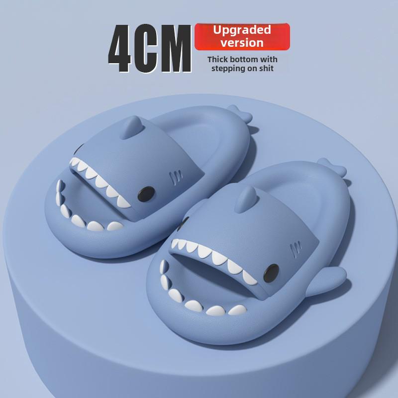Haifisch-Slipper mit dicker Sohle: Lustige Cartoon-Hausschuhe für Männer & Frauen, Sommer-Schuhwerk für drinnen/draußen